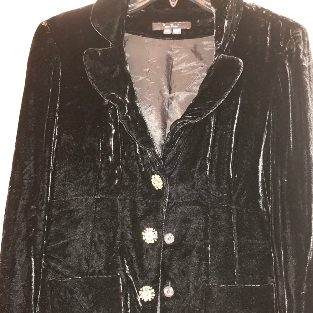 Crushed Velvet black jacket with fancy buttons